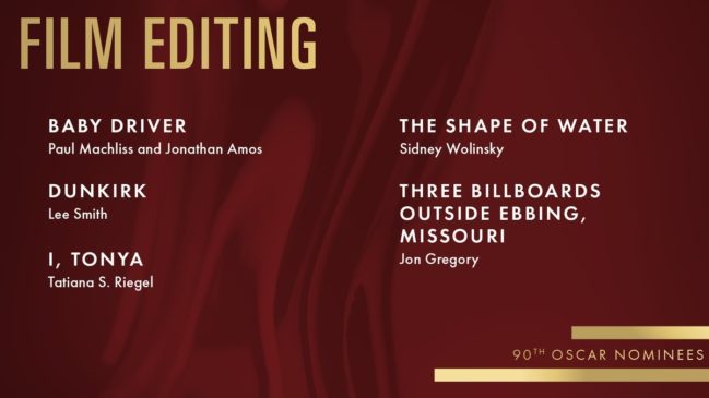best film editing award 2018